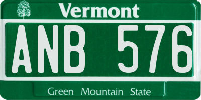 VT license plate ANB576