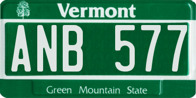 VT license plate ANB577