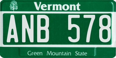 VT license plate ANB578