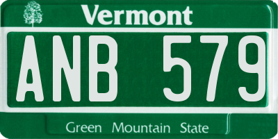 VT license plate ANB579