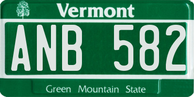 VT license plate ANB582