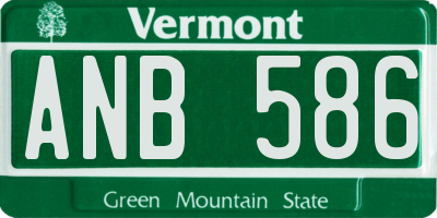 VT license plate ANB586