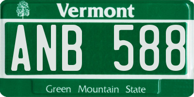 VT license plate ANB588