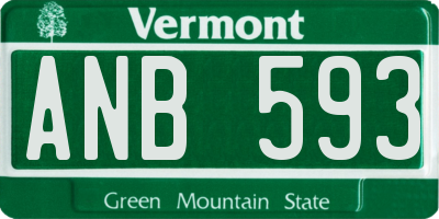 VT license plate ANB593