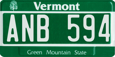 VT license plate ANB594