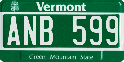 VT license plate ANB599
