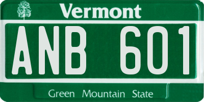 VT license plate ANB601