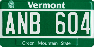 VT license plate ANB604