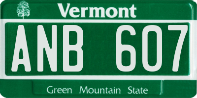 VT license plate ANB607