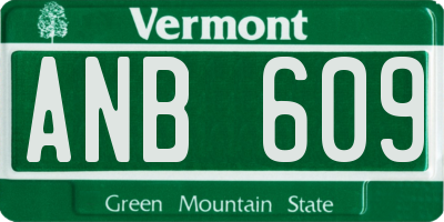 VT license plate ANB609