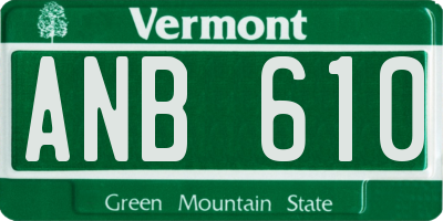 VT license plate ANB610