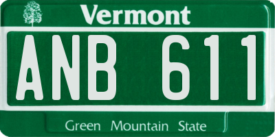 VT license plate ANB611