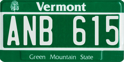 VT license plate ANB615