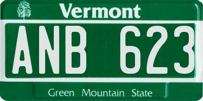 VT license plate ANB623