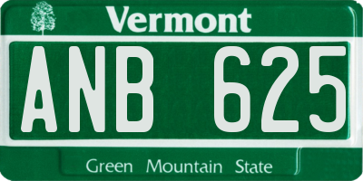 VT license plate ANB625