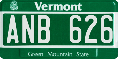 VT license plate ANB626