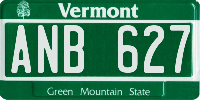 VT license plate ANB627