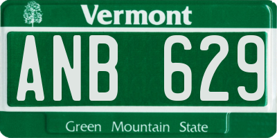 VT license plate ANB629