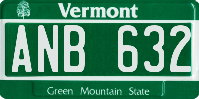 VT license plate ANB632