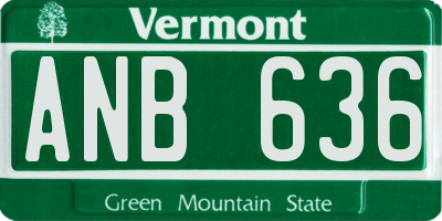 VT license plate ANB636