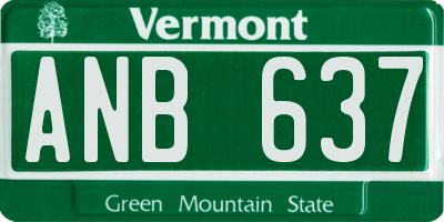 VT license plate ANB637