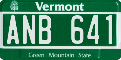 VT license plate ANB641