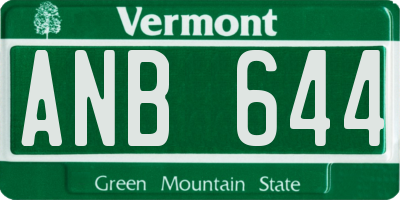 VT license plate ANB644