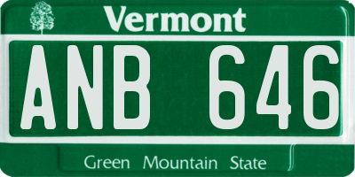 VT license plate ANB646