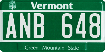VT license plate ANB648