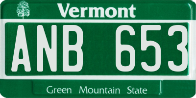 VT license plate ANB653