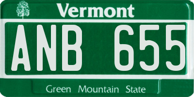 VT license plate ANB655