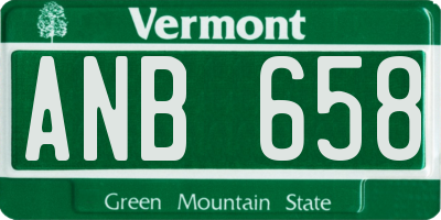VT license plate ANB658