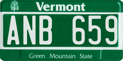 VT license plate ANB659