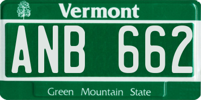 VT license plate ANB662