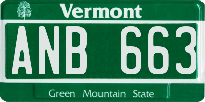 VT license plate ANB663