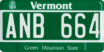 VT license plate ANB664