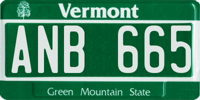 VT license plate ANB665