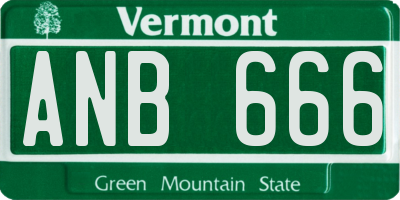 VT license plate ANB666