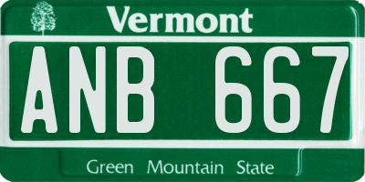 VT license plate ANB667