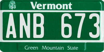 VT license plate ANB673