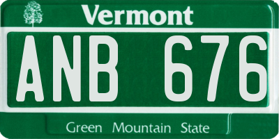 VT license plate ANB676