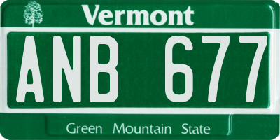 VT license plate ANB677
