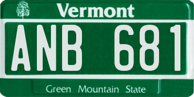VT license plate ANB681