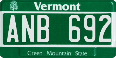 VT license plate ANB692