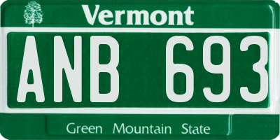 VT license plate ANB693