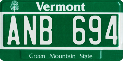 VT license plate ANB694