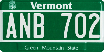 VT license plate ANB702