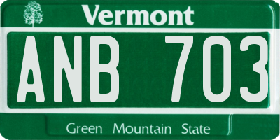 VT license plate ANB703