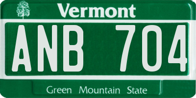 VT license plate ANB704