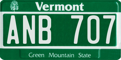 VT license plate ANB707